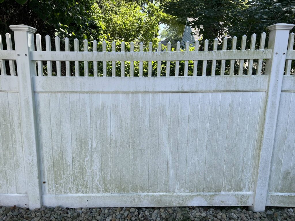 Vinyl Fence Power Washing Before