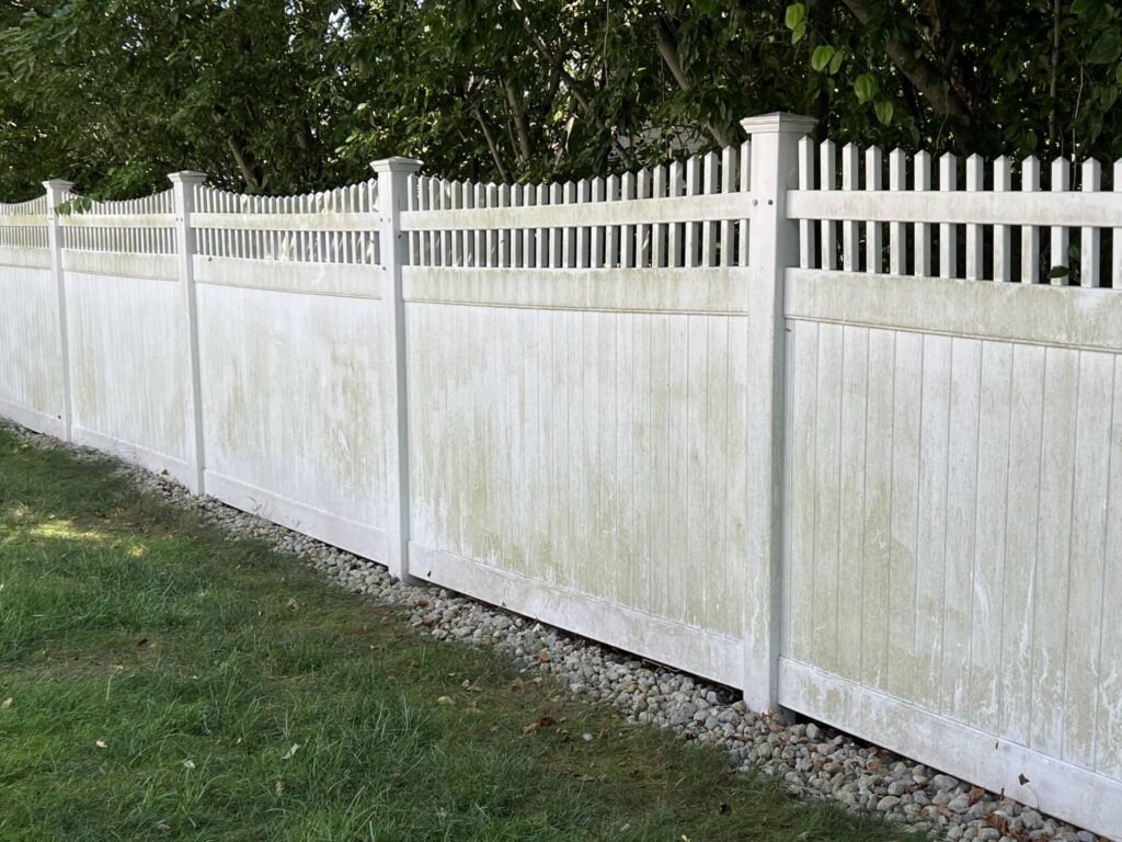 Vinyl Fence Pressure Washing Before